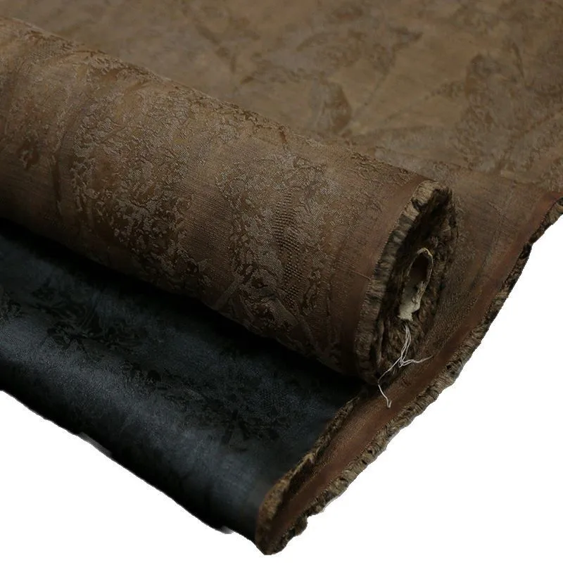 Natural tussah silk with hollowed-out cultural heritage ancient method of Xiangyunsha old material ramie fabric real