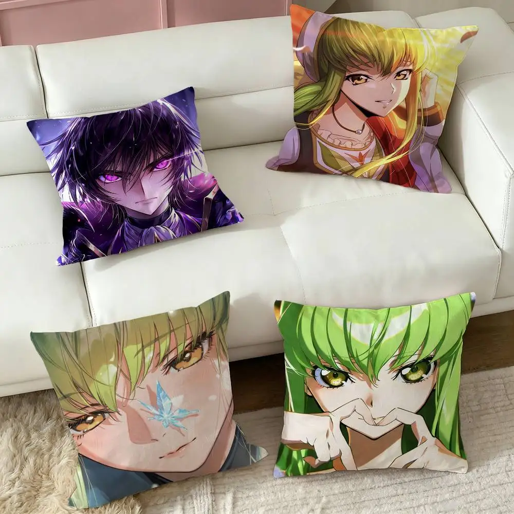 C-Code Geass-ss  Pillow Case Square Double-Sided Sofa Cushion Cover Bedroom Bedside Pillow