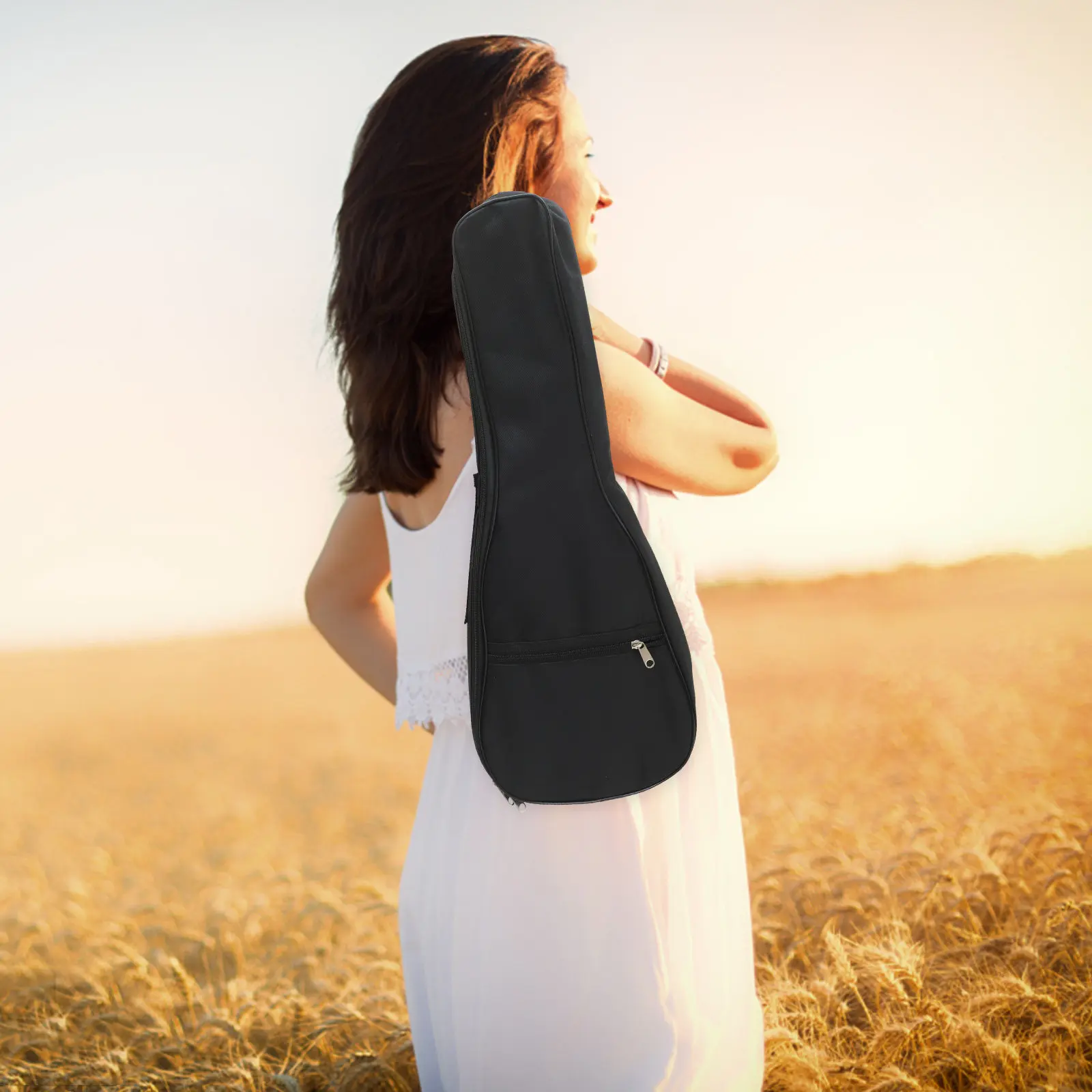 Ukulele Storage Bag Waterproof Heavy Duty Oxford Cloth Lightweight Compact Design Adjustable Strap for Travel Musician Gift