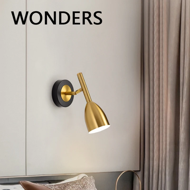 

Modern Nordic Hotel Bedside Wall Lamp Iron Material Unique Bedroom Decoration Sconce Light Rotatable LED Indoor Corridor Lustres