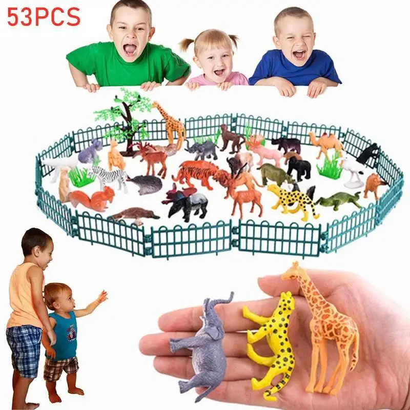 Mini Realistic Safari Animal Figurines Simulation Model Farm Woodland Animal For Kids Party Favor Preschool Toys Gifts V9H9