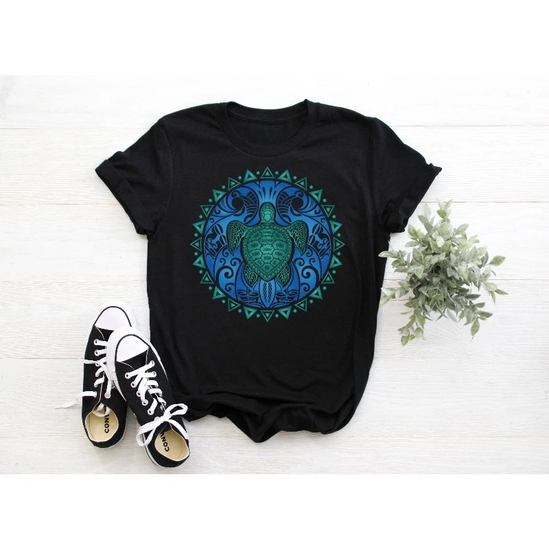 

Sea Turtle Tribal Hawaiian Hawaii Turtles Lover T-Shirt Children's and Parent's Clothing for Both Boys and Girls