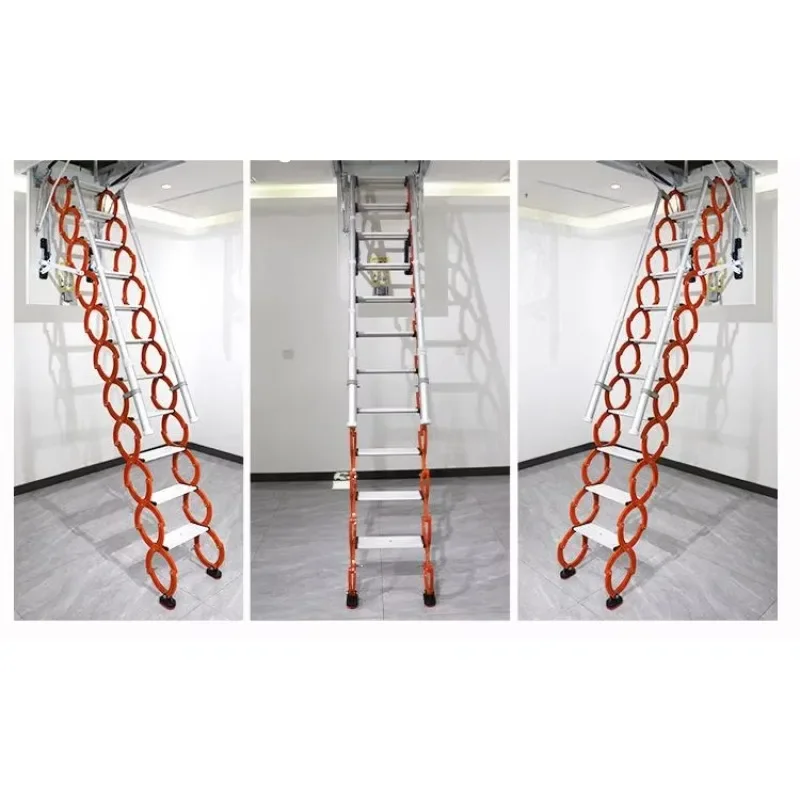 Quality Indoor Foldable Aluminum Magnesium Attic Ladder Outdoor Telescopic Folding Staircase