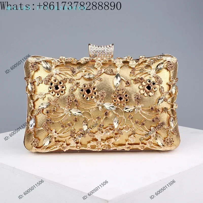 Diamond-Encrusted Evening Bag for Women Vintage European And American Style Versatile Handheld Dinner Bag for Banquets And Dress