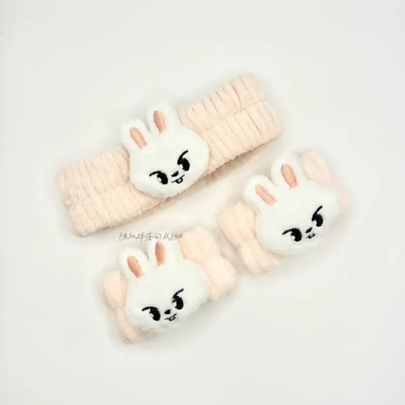 أحدث مجموعة حزام الشعر وأساور المعصم من SKZO 2025، نفس نمط المشاهير، غسول الوجه المحيطي، حزمة الشعر، لون خالص لطيف