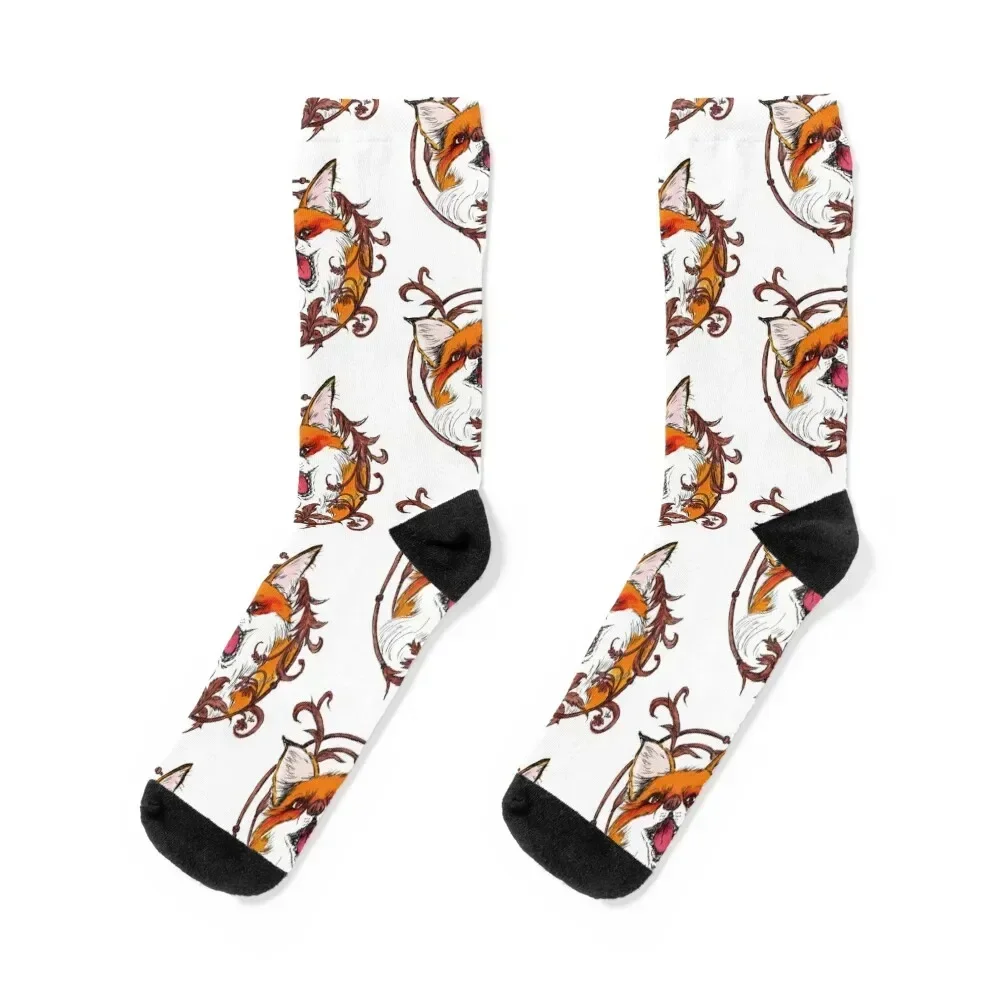 Inner child Fox Socks happy Climbing hiking crazy Socks Girl Men's