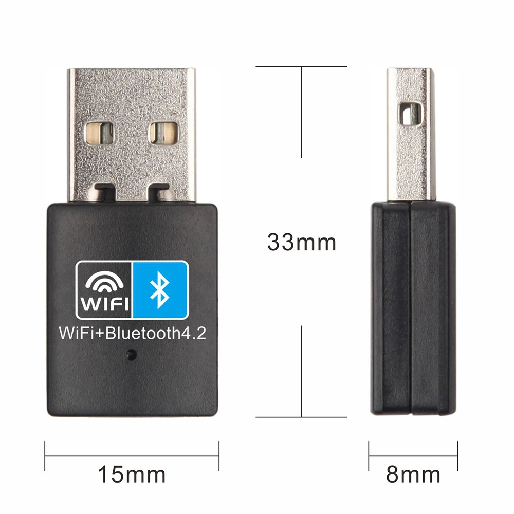 150Mbps Wireless Network Card Mini WiFi USB Transmitter Receiver 2in1 Adapter Bluetooth-compatible 4.2 IEEE 802.11N for PC