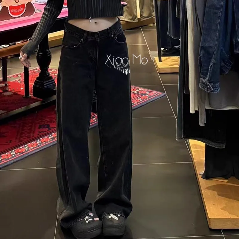 

Neutral Style Straight Leg Jeans Women's High Waist Button Closure High Elasticity Autumn New Arrival Pure Original MU 2025