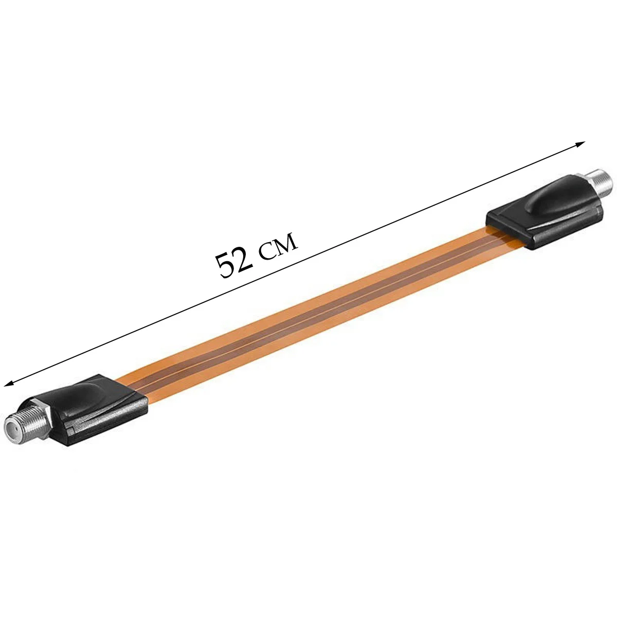 53cm Waterproof F-type Female Flat Window Feed Through Ghost Patch Cable Extremly Thin Slim Coaxial RG6 Wire