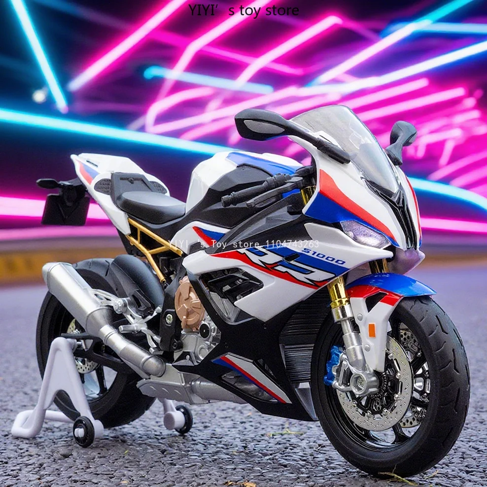 

1/9 S1000RR Alloy Racing Motorcycle Simulation Metal Street Sports Motorcycle Model with Light Collection Kids Toys Gift 25A25