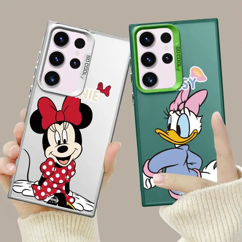 Goofy Saisy Donald Duck Pluto Phone Case for Samsung Galaxy S24 S23 Ultra S22 Plus S21 S20 FE Note 20 Silver Plating Cover