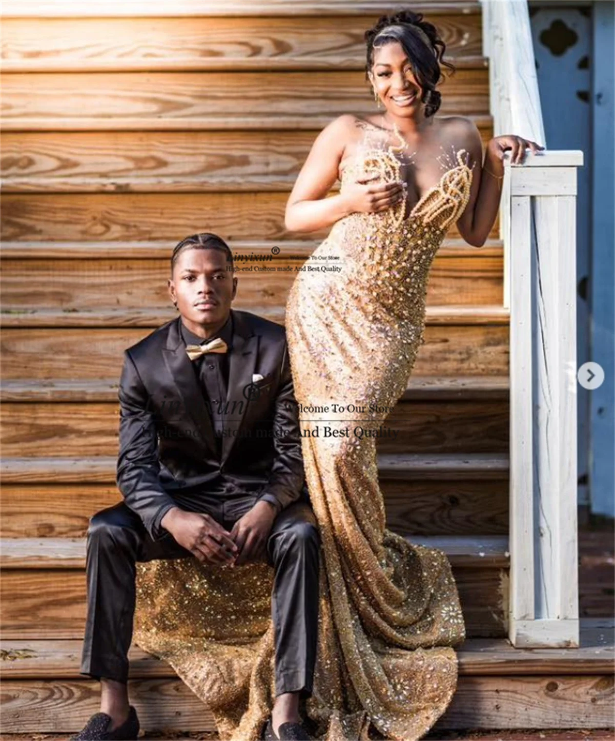 Atemberaubendes Strass-Kristall-Abschlussballkleid mit Plears, Meerjungfrau, formelles Abend-Partykleid, maßgeschneidertes schwarzes Mädchen, sexy Robes de Soirée