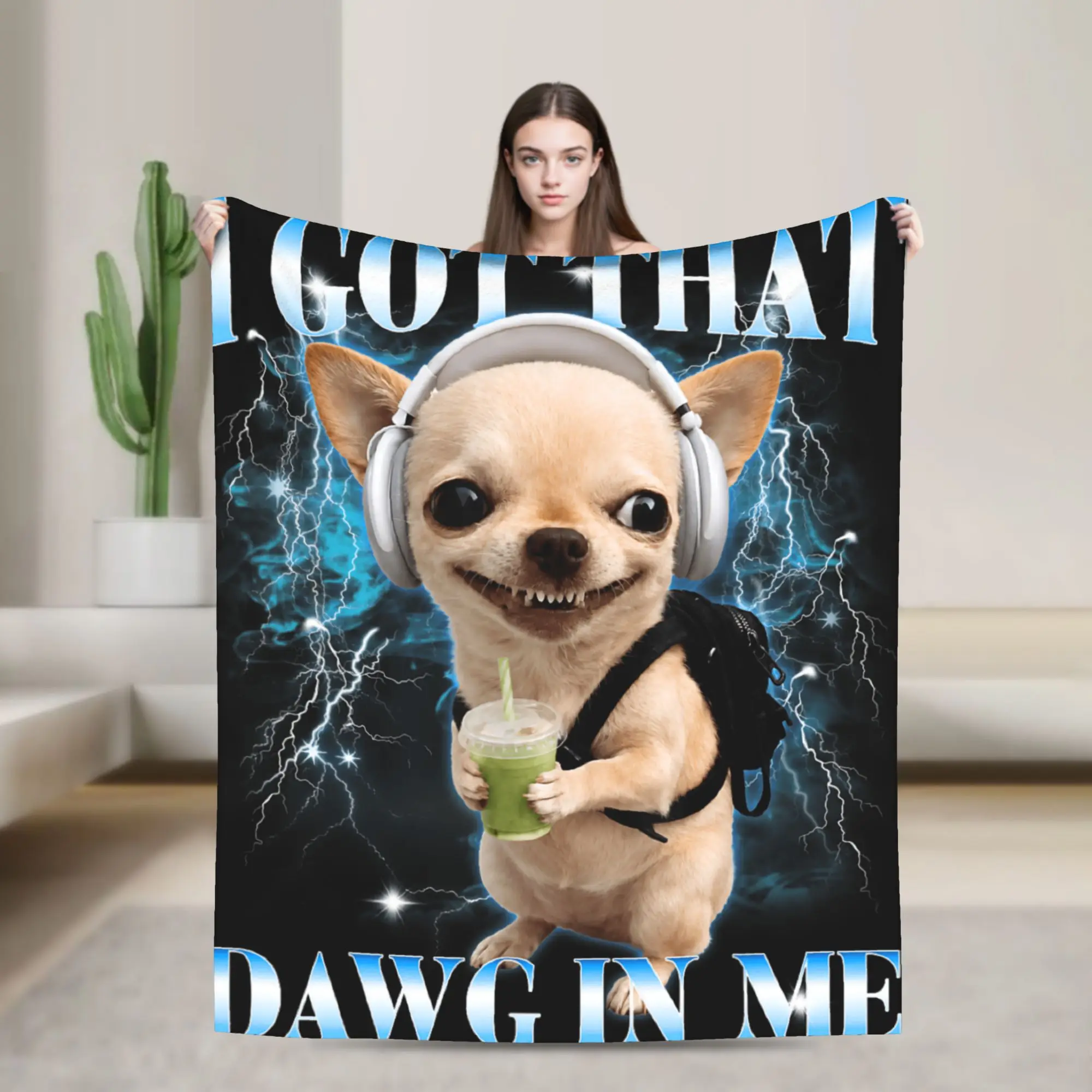 I Got that Dawg in Me Funny Dog Chihuahua Men Women Teens T Shirt B0H21N2N2F Blankets Adults  Flannel Throw Blanket Bedspread