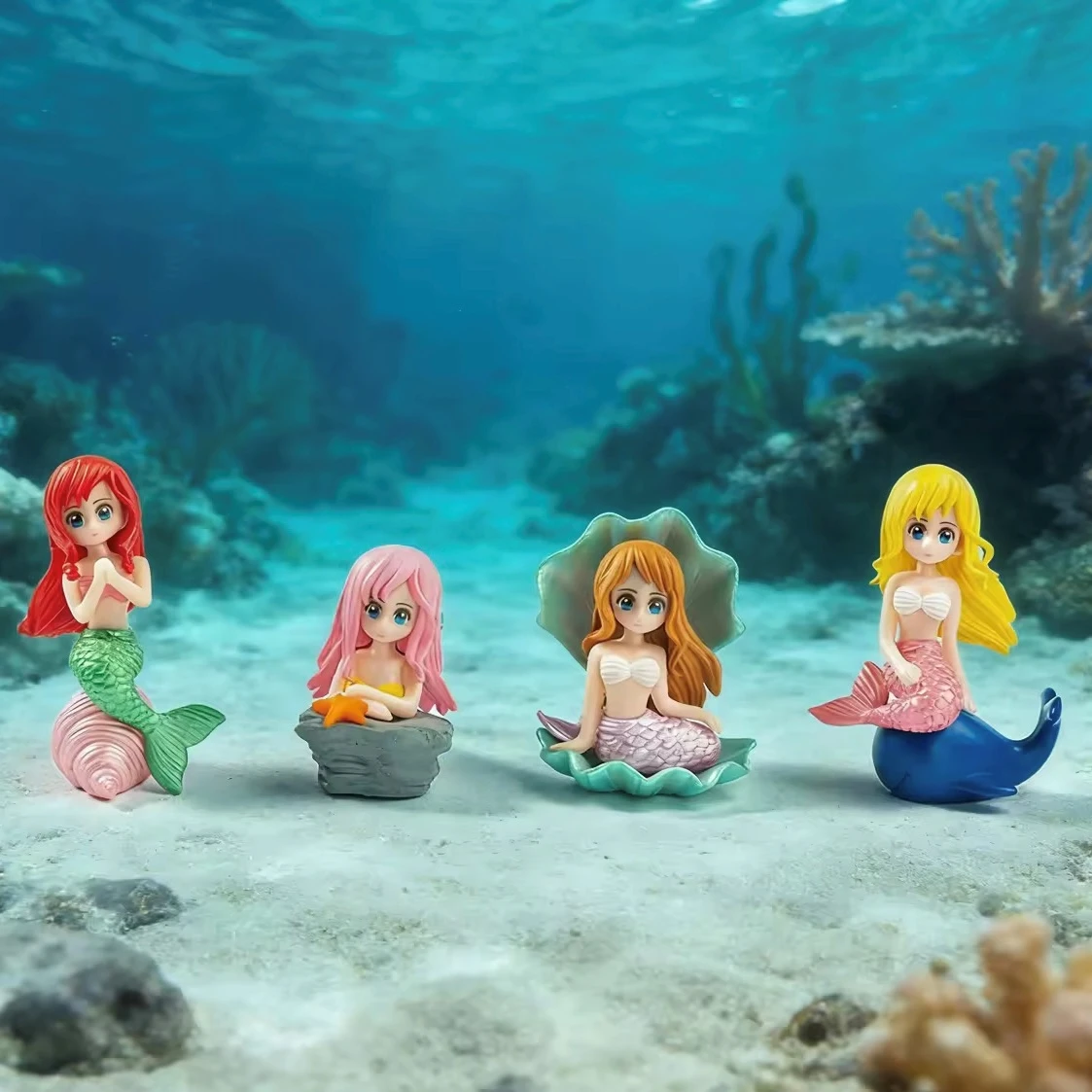 Mermaid Sculpture Mini Figurines Resi Ornaments for Aquarium Fish Tank Bonsai Garden Home Table Fairy Tale Micro Landscape Decor - view 5