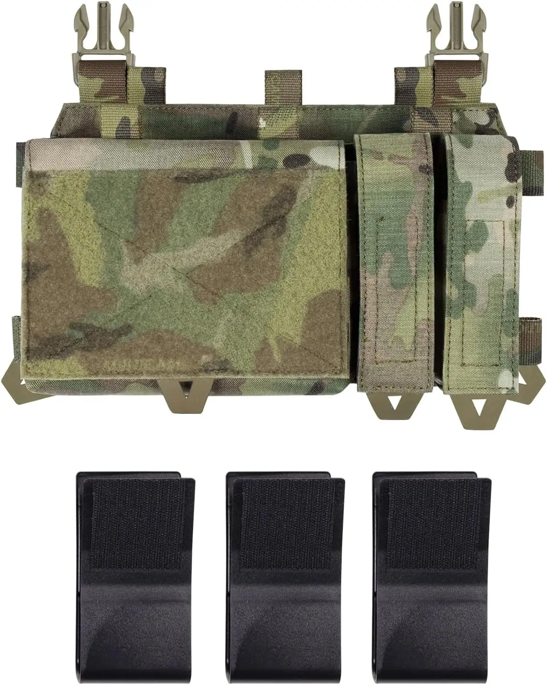 YAKEDA NEW Triple Magazine Pouch with Quick Release Mag Pouch Insert, UTX Buckles Combined Chest Mini Rig Pouch