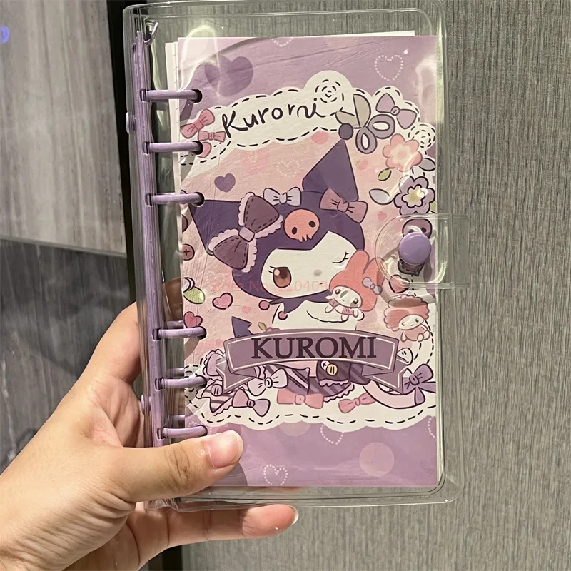 Sanrio A6 loose leaf notebook with high aesthetics and 6 holes Instagram style cute Kulomi Yuguigou notebook school office