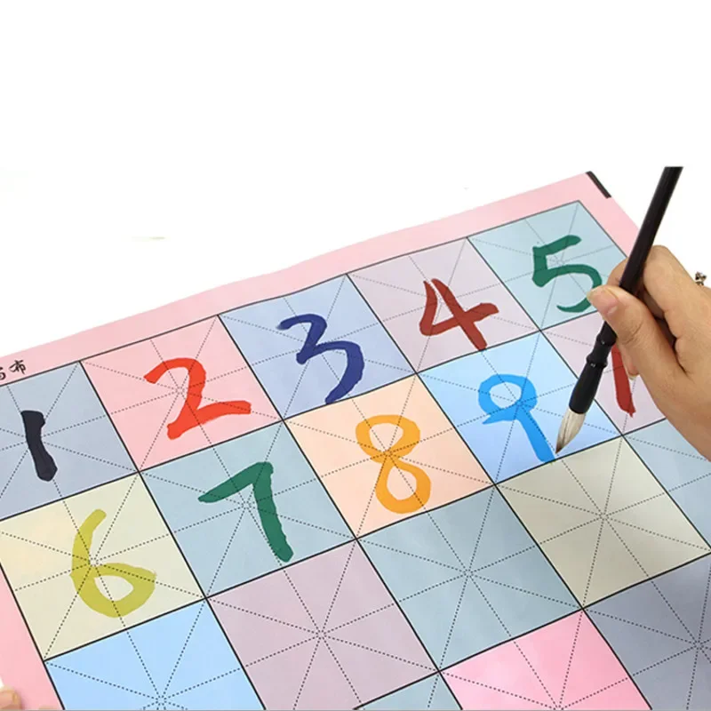 Kids Colorful Water Writing Cloth Thicken Calligraphy Brush Copybook Regular Script Caligrafia Brushes Children Graffiti DIY