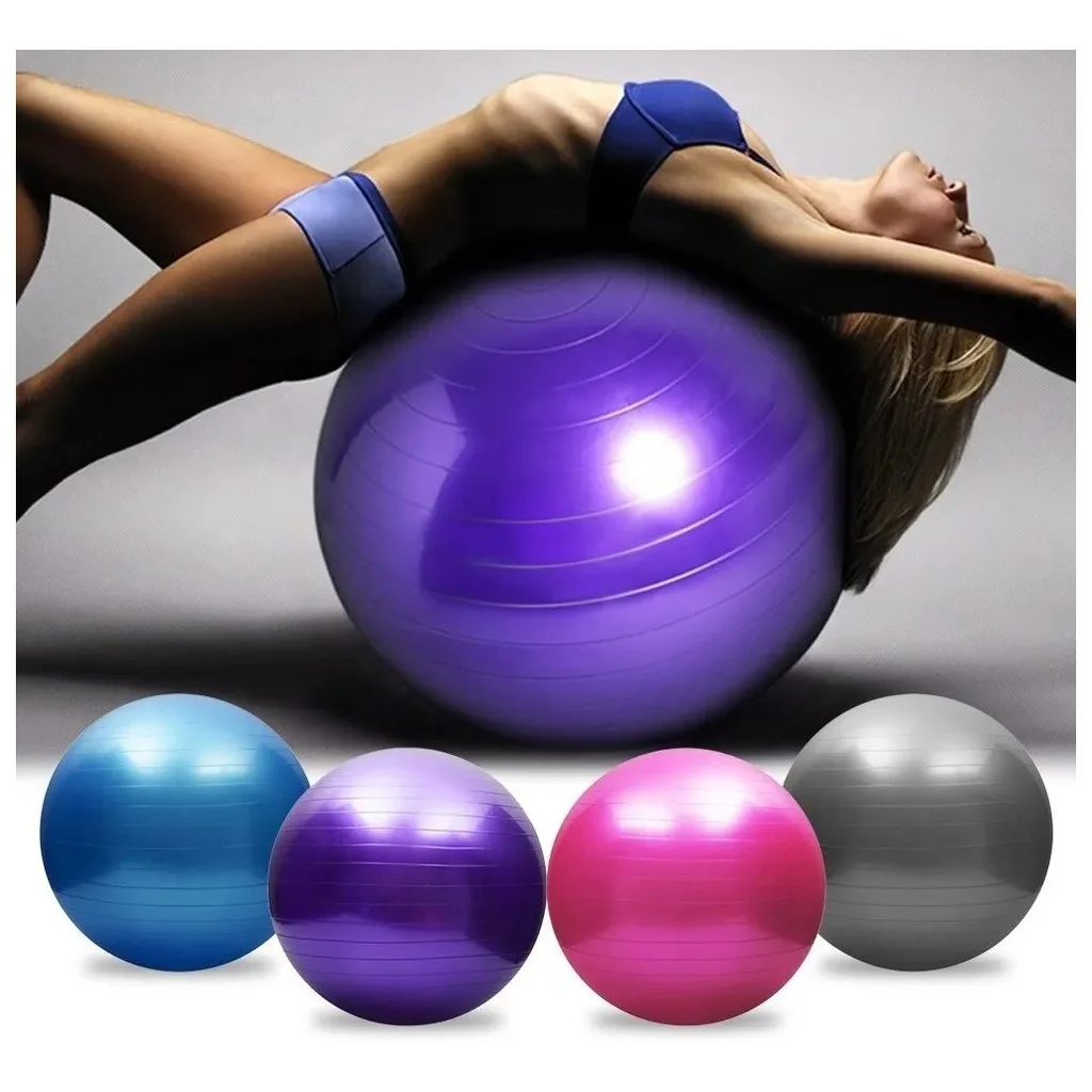 Bola de Estabilidade para Pilates Yoga e Exercícios Abdominais 55cm ou 65cm Fortalece o Core e Melhora o Equilíbrio e Postura