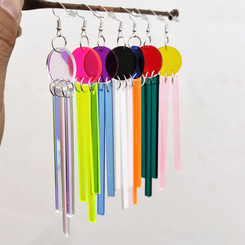 KUGUYS Acrylic Jewelry Geometric Long Drop Earrings for Women Fashion Accessories