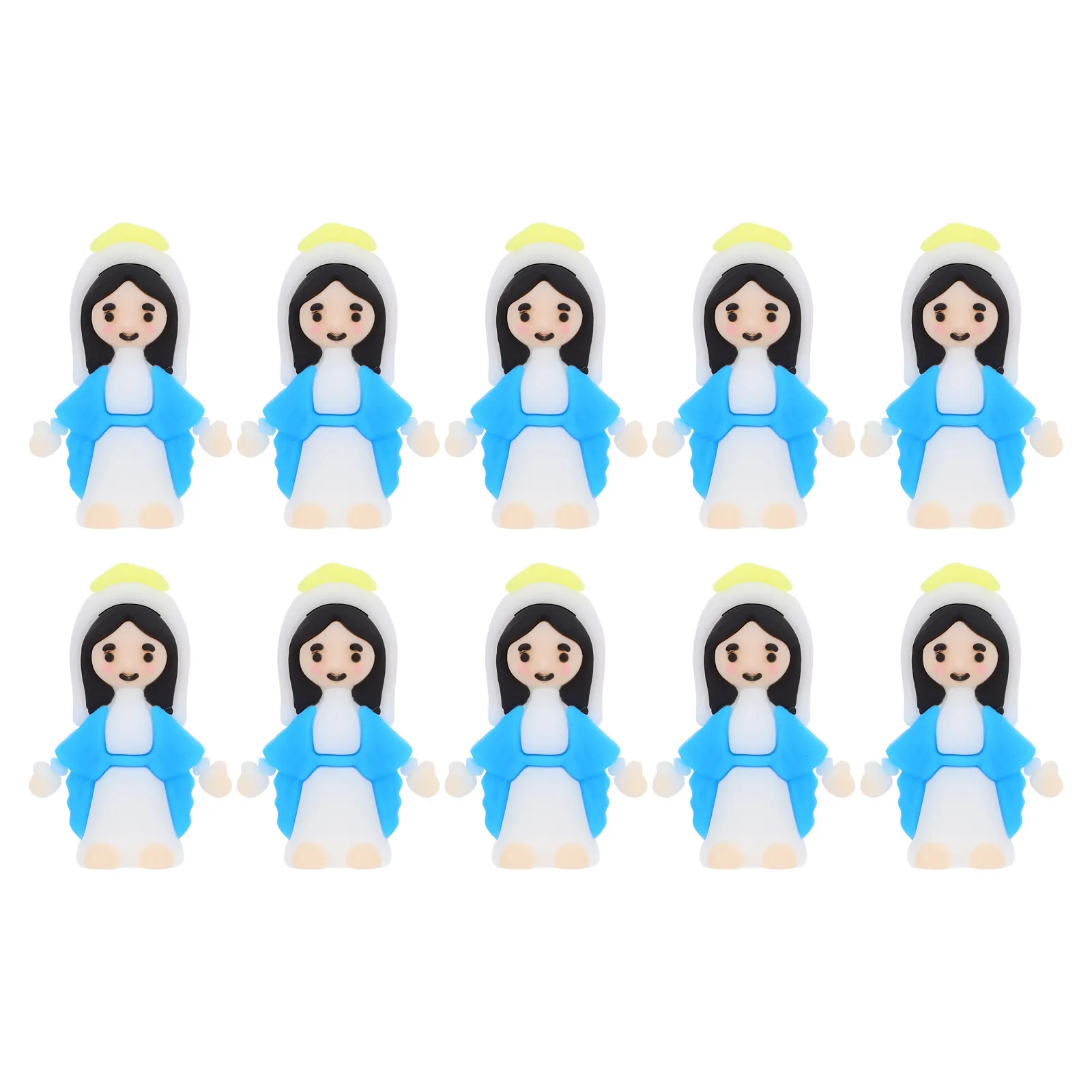 10Pcs Tiny Virgin Mary Statue Catholic Christian Party Favor Easter Religious Decoration Baptism Gift Small Statue for Hiding