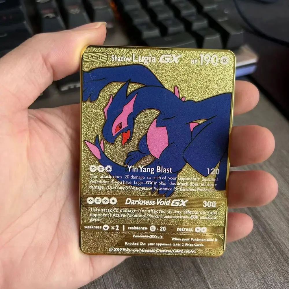 Pokemon Metall-Sammelkarten Anime-Figuren Charizard Pikachu Blastoise Mewtwo Kampf-Sammelkarten Spielzeug Geschenk 