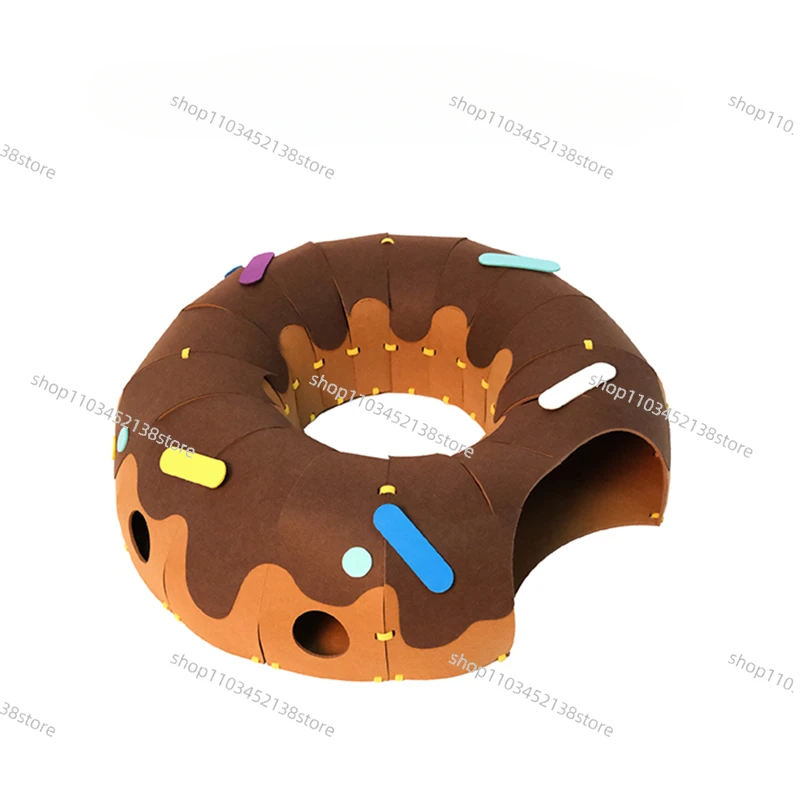 

Donut Felt Tunnel Toy Cat Nest Parkour Anti-Fly Hair