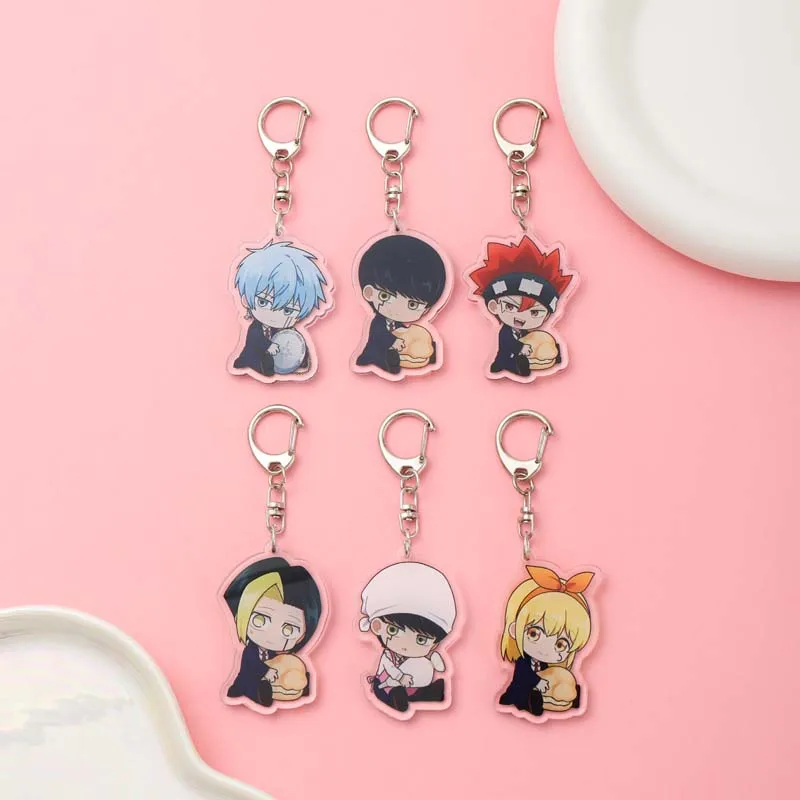 6Pcs Anime Mashle: Magic and Muscles Acrylic Car Keychain Cute Backpack Pendant Bag Charms Accessories Decoration Holiday Gifts