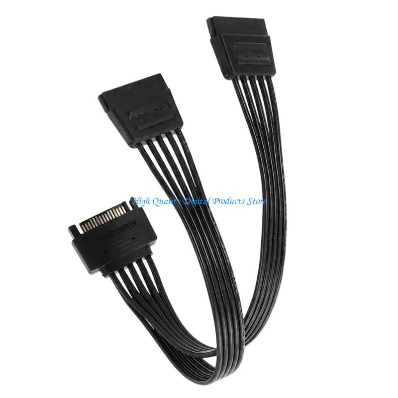 U2JE Reliable 15Pin Power Splitter Two Female Ends For HDD And Drive Power Extension