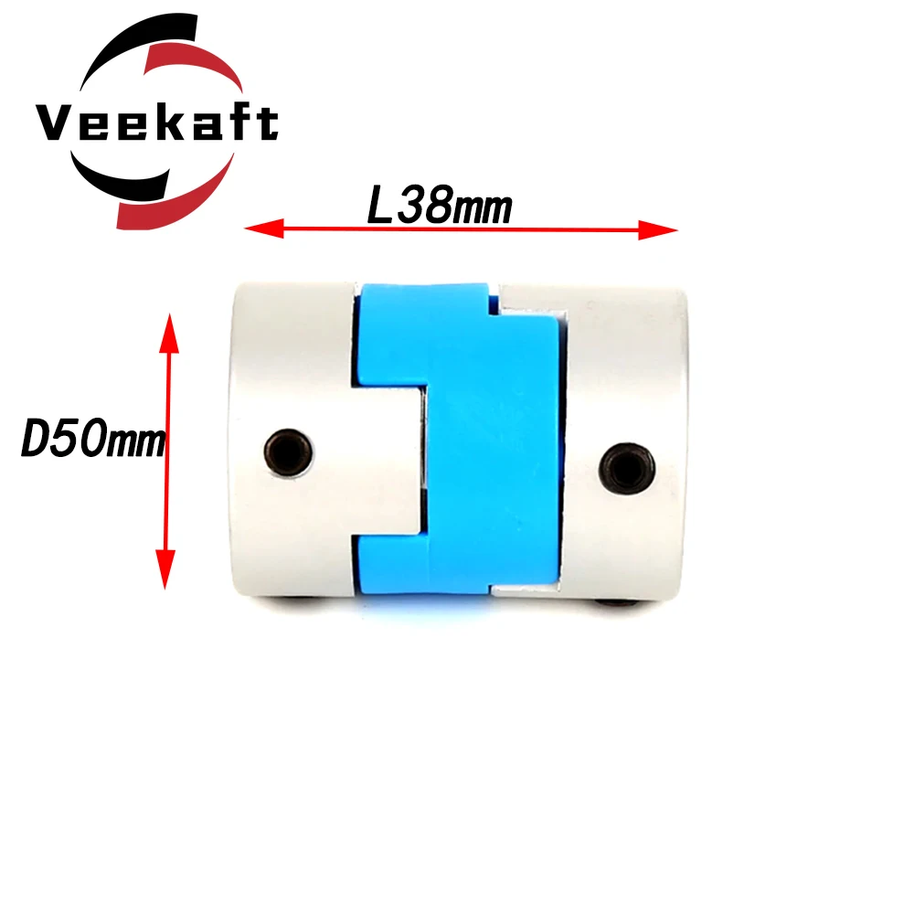 Veekaft D50L38 aluminum alloy cross slider coupling adjustment eccentric screw motor clamping large angle cross type coupling