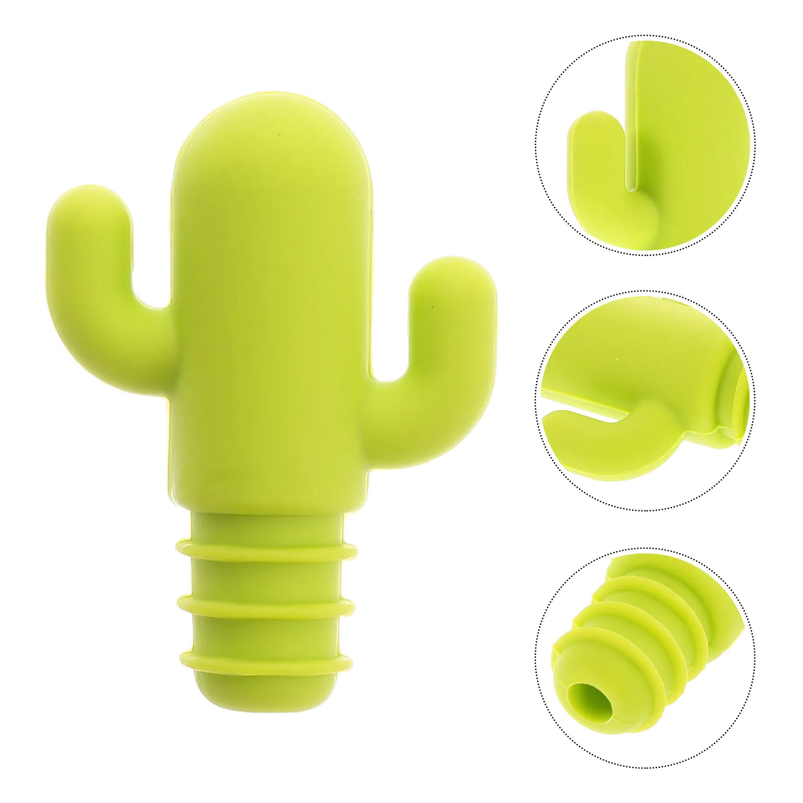 Reusable Silicone Wine Stopper Cactus Shape Airtight Seal Stylish Cute Bottle Plug for Red Wine Fresh Keeping and Bottle