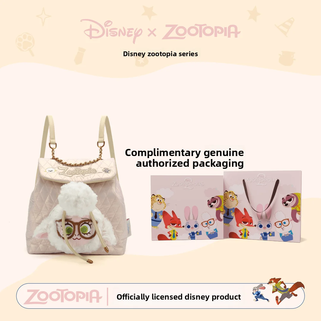 

Disney Zootopia Sheep Deputy Mayor Plush Cute Girl Backpack Large Capacity School Student Backpack Women'S Bag Ita High End Bag