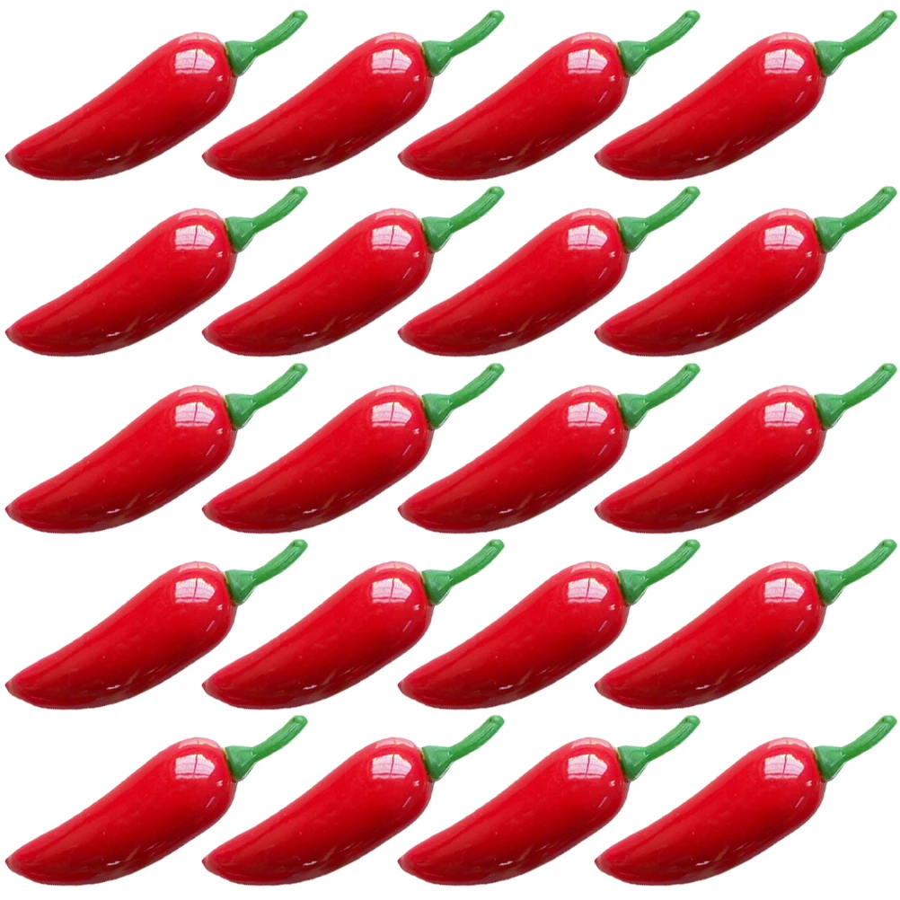 

100pcs Simulated Artificial Vegetable Decoration Foams Red Pepper Farmhouse Decors Hot Chili Ornament Photo Props Decorative
