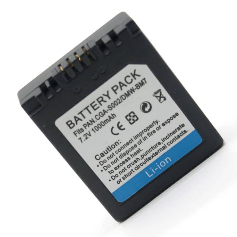لباناسونيك لوميكس DMC-FX50 FX55 FX33 FX07 FZ7 FZ8 FZ18 TZ2 TZ3 TZ4 DMC-LZ6 LZ7 كاميرا CGA-S002E بطارية 1000mAh