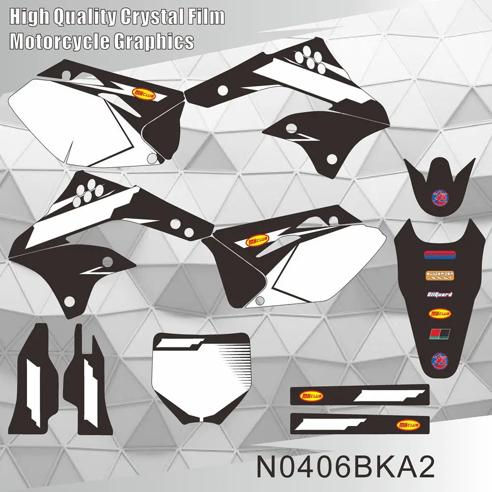 For Kawasaki KX 450F KXF450 2006 2007 2008 Full Graphics Decals Stickers Motorcycle Background Custom Number Name N0406BKA