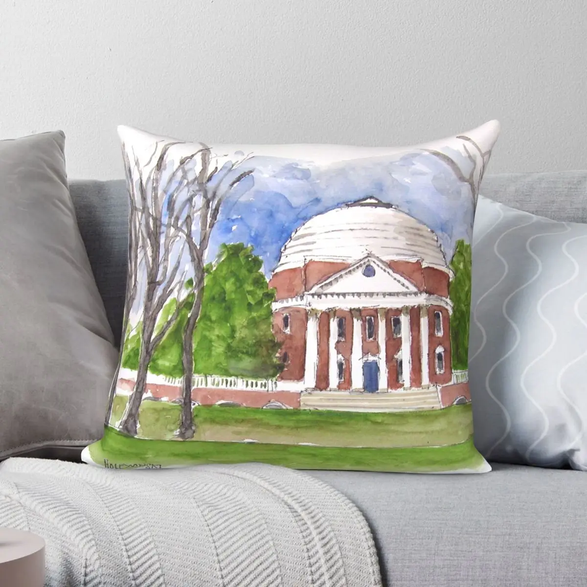 

The Rotunda At UVA Pillowcase Polyester Linen Velvet Pattern Zip Decor Sofa Cushion Cover