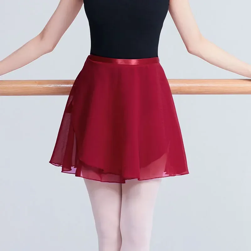 バレエ ラップ スカート 大人 子供 レースアップ シフォン ダンス 練習用スカート