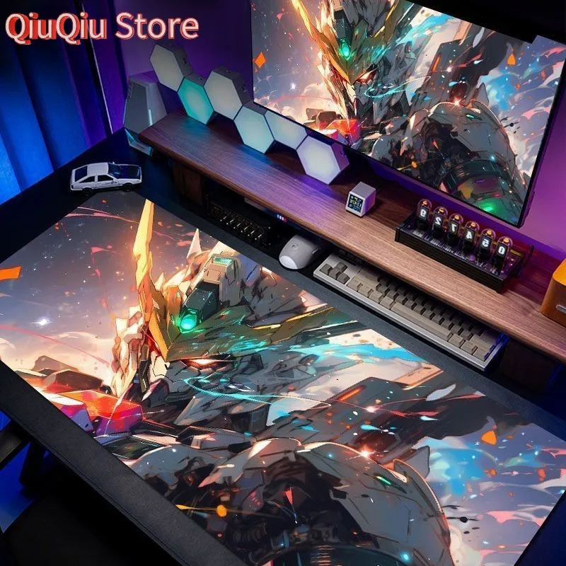 

Коврик для мыши в стиле аниме Gundam Gundam, большой коврик для клавиатуры, настольный коврик