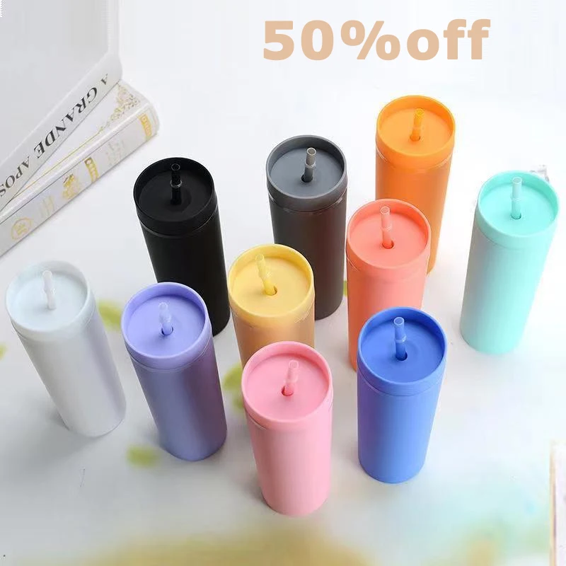 

Customized 16oz Wedding Favors Large Capacity Double Plastic Bottle Portable Thermos Sports ​Bottle Personalized Engraved LOGO