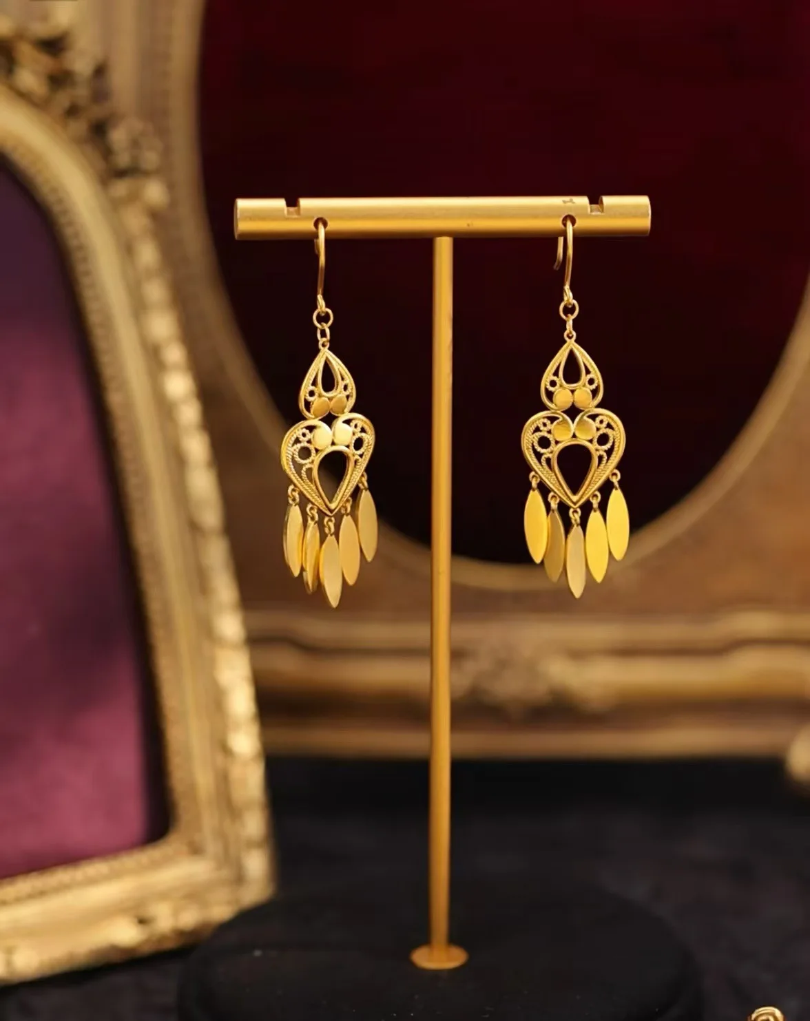 

Роскошные серьги-гвоздики из чистого золота 24 карата 9999 пробы с павлином, серьги-гвоздики в этническом стиле для женщин