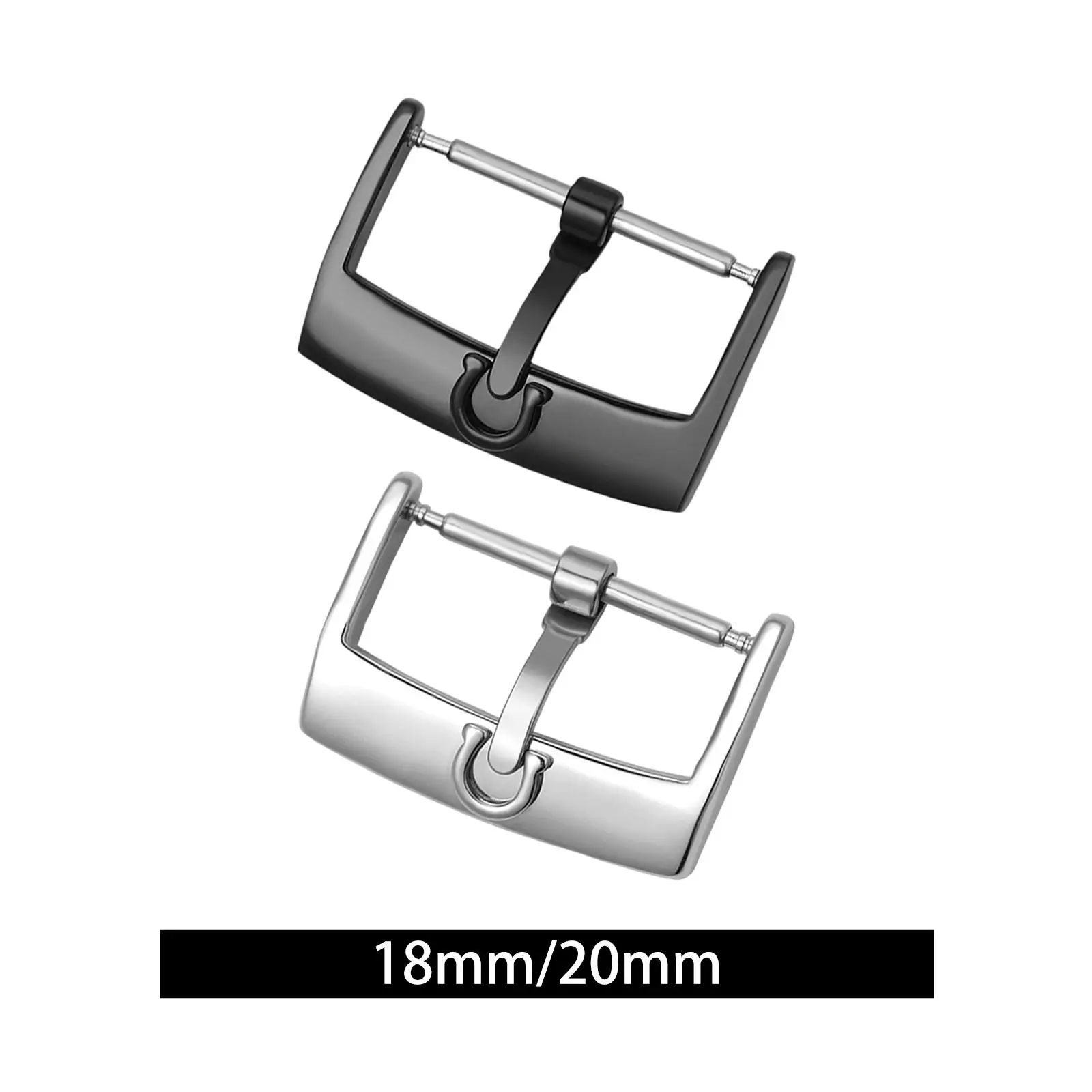 5Pcs Stainless Steel Watch Buckles Stylish Watch Clasp Replacement for PU Leather Watch Bands for Women Men Watch Strap Buckles