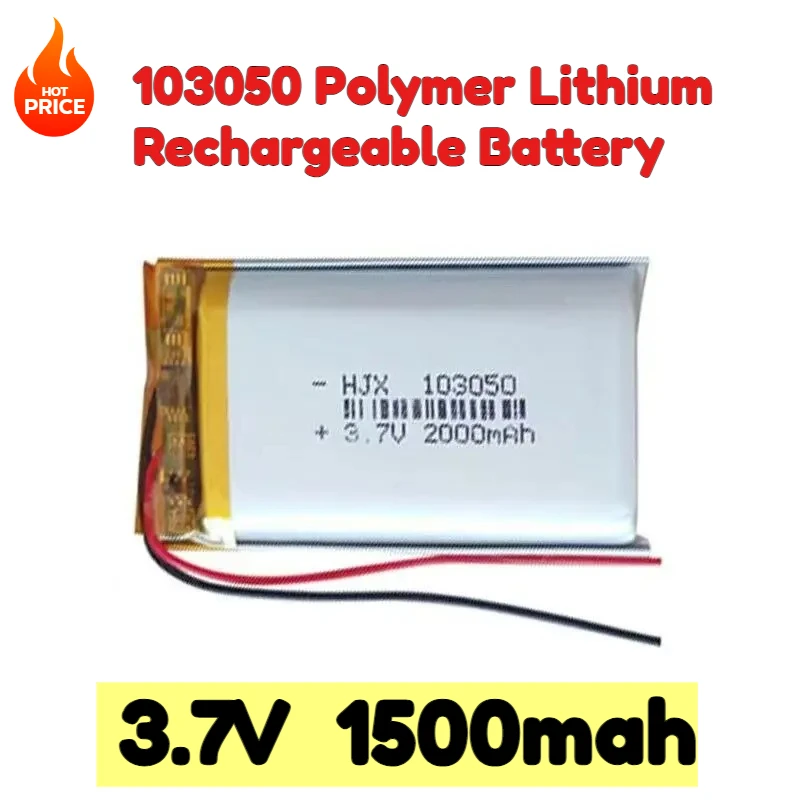 

103050 3.7V 1500mah Polymer Lithium Rechargeable Battery for Toys Mp3MP4 DVD Recorder Camera Phone GPS Beauty Instrument Shaver