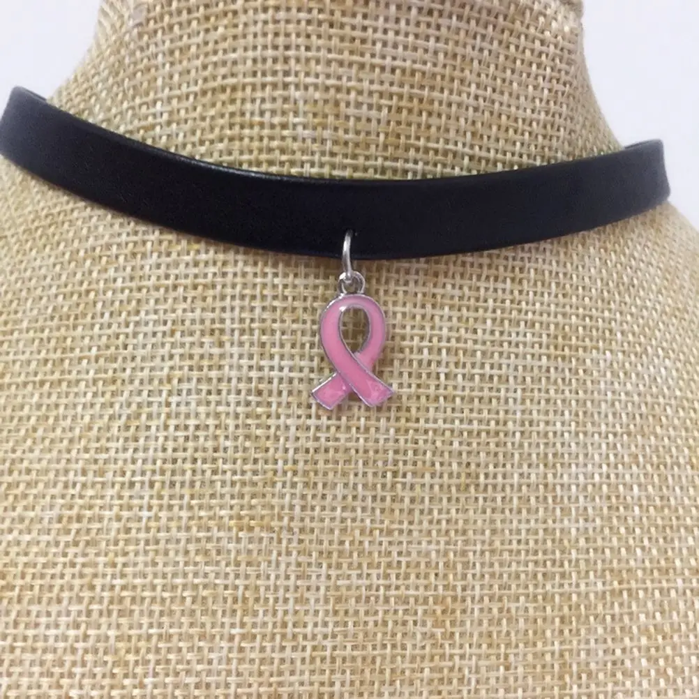

20 Pcs Nomination Charms for Women Pink Ribbon Pendant Breast Cancer Awareness Jewelry