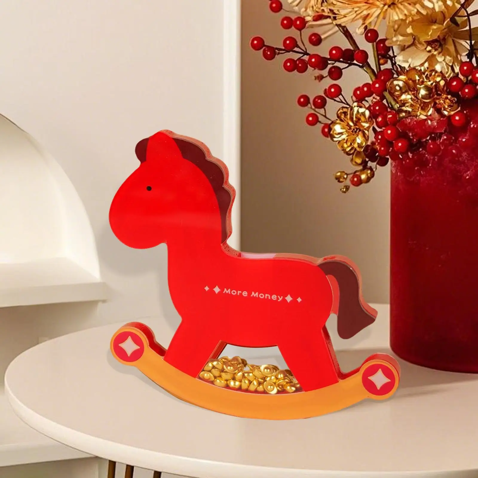 Rocking Horse Figurine Sculpture Stylish Handicraft Creative Ornament for Office