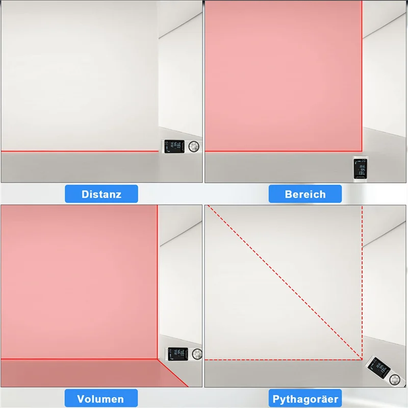 ABFY-3Pcs 40M Smart Digital Laser Distance Meter Range Portable Rangefinder Range Finder Mini Handheld Distance