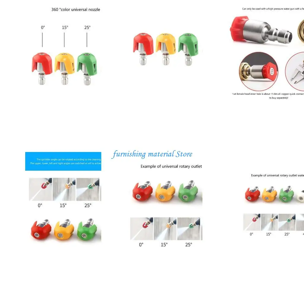 

Y5GD 4PCS Stainless Steel Nozzle Car Wash Tips 1.2/1.4/1.6/2.0 Colored