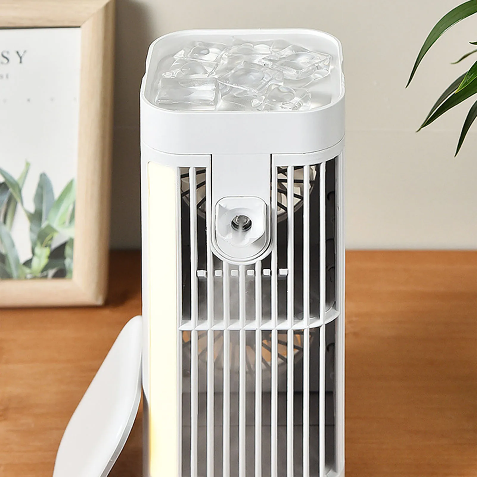 مكيف هواء متنقل متعدد الوظائف فعال صامت 3 سرعات 120 مل خزان مياه رذاذ مبرد هواء سطح المكتب مع ضوء ليلي