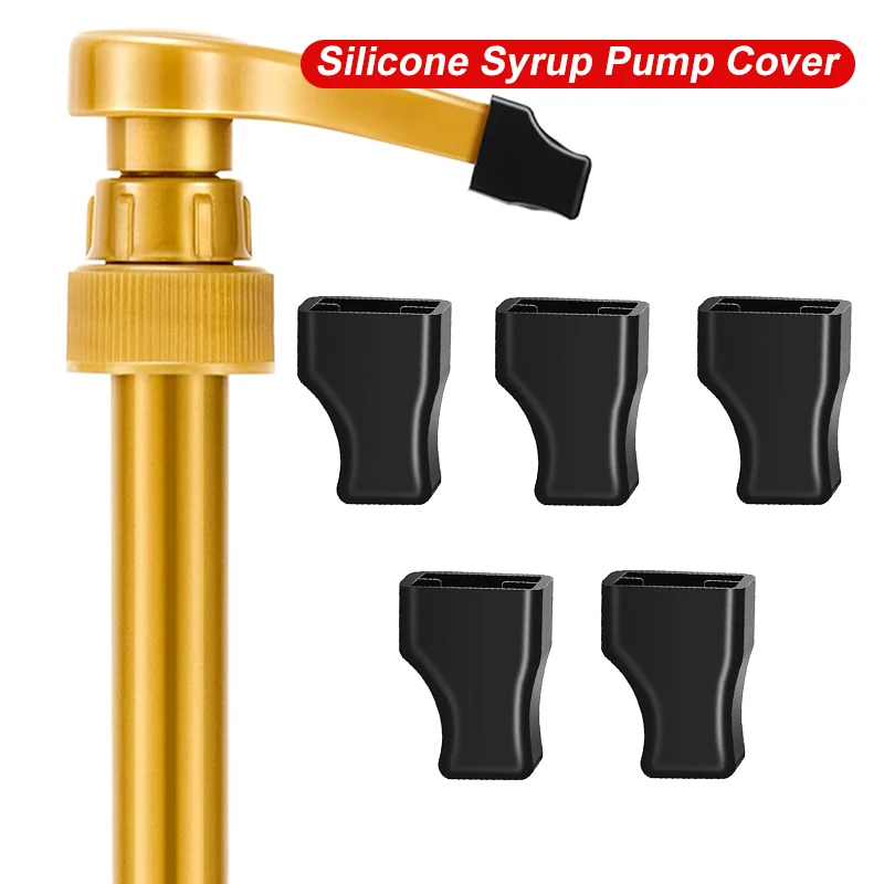 1/2/5Pcs Coffee Syrup Pump Tip Covers Pourer Cap Syrup Covers Silicone Cap Fits For Syrup Pump Pour Dispenser Oil Liquor Bottle