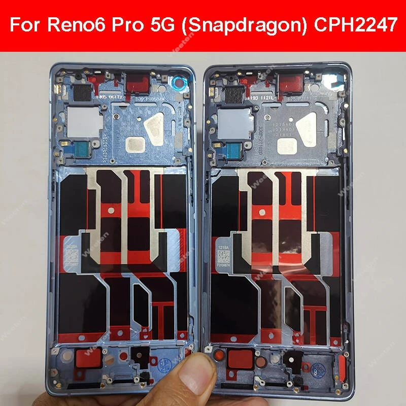 

Средняя рамка для Oppo Reno6 Pro 5G Snapdragon CPH2247, средняя рамка корпуса, крышка, запасные части