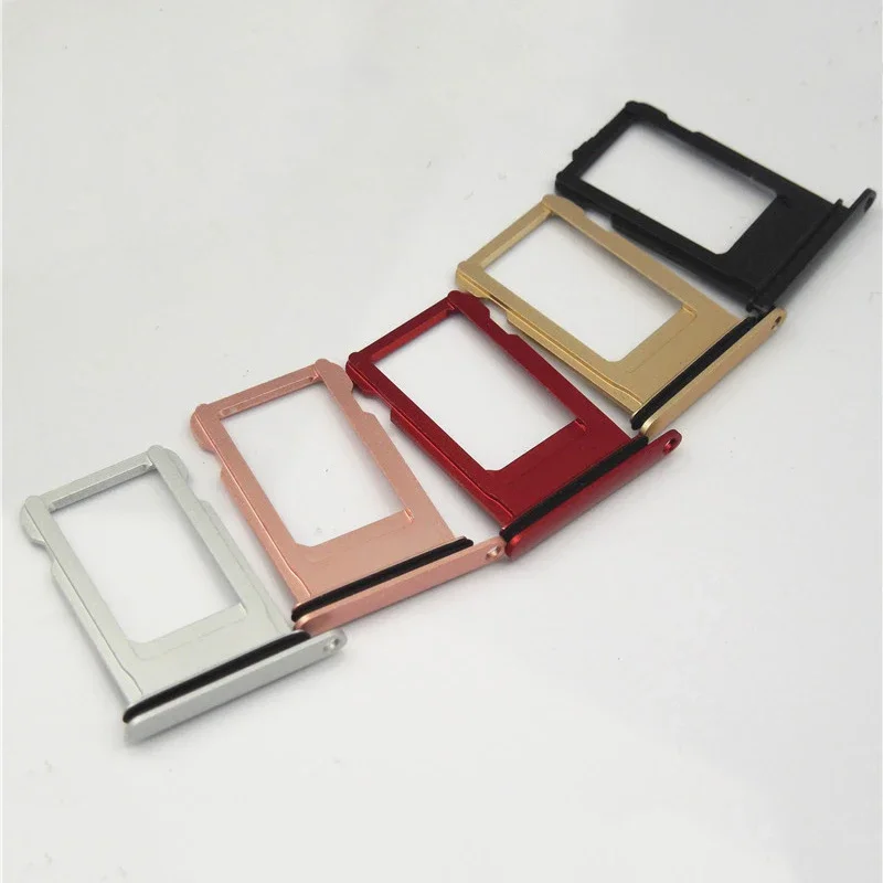 SIM Card Tray For iPhone 8 8 Plus 8P 8+ X Nano Sim Card Tray Sim Tray Holder Sim Adaptor Silver Gold Blak Red