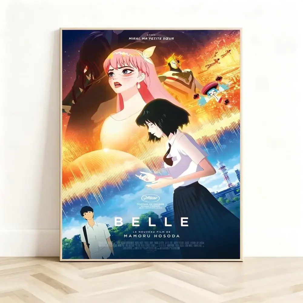Whimsical Anime B‑Belle Poster Classic Self-Adhesive PP Wall Sticker for Living Room Bar Decor Gift
